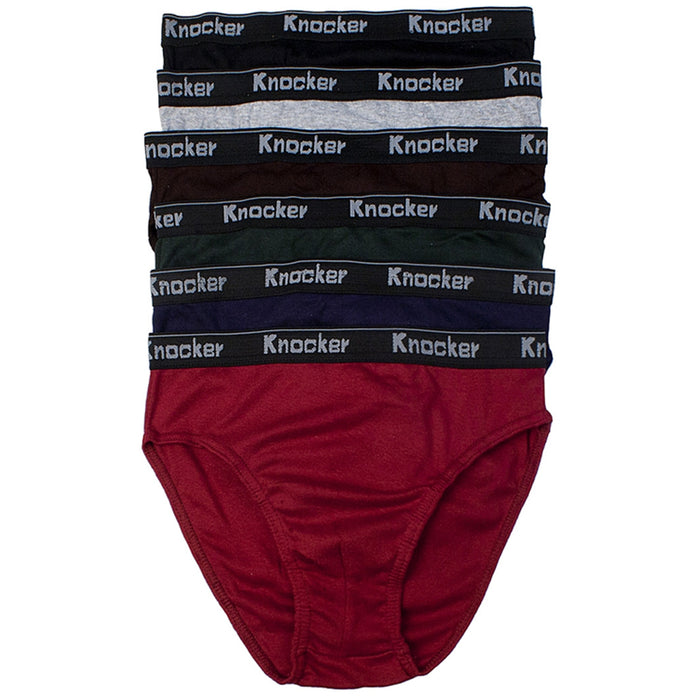 3 Pc Mens Knocker Bikini Briefs Sexy Underwear Solid 100% Cotton Size XL 40-42