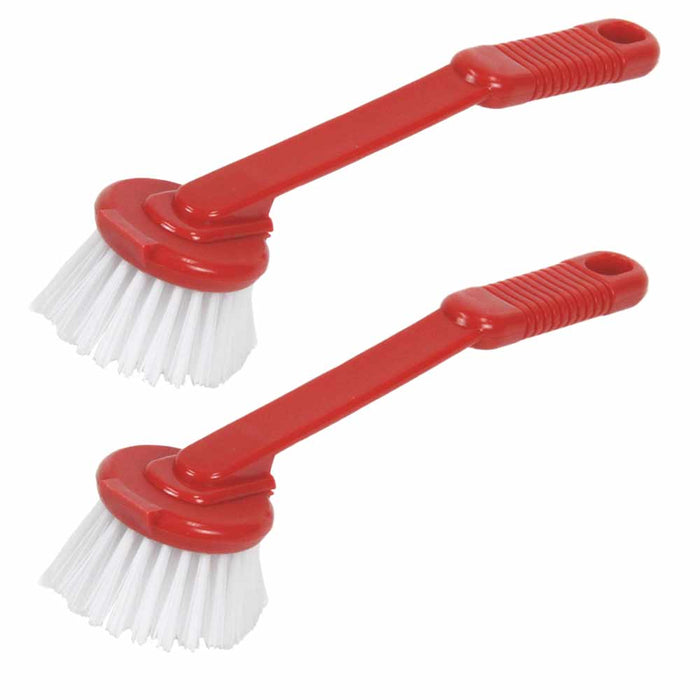 2x Kitchen Scrub Brush Sink Dish Washing Vegetable Scrubber Multi Purpose Clean