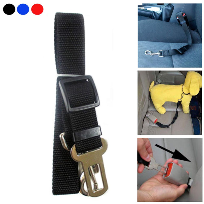 3 Pack Pet Car Seat Belt Safety Adjustable Dog Cat Seatbelt Clip Travel Vehicle