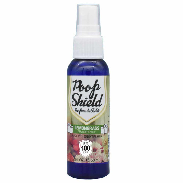 3 Poop Shield Spray Odor Eliminator Before Toilet Air Freshener Lemongrass 2 oz