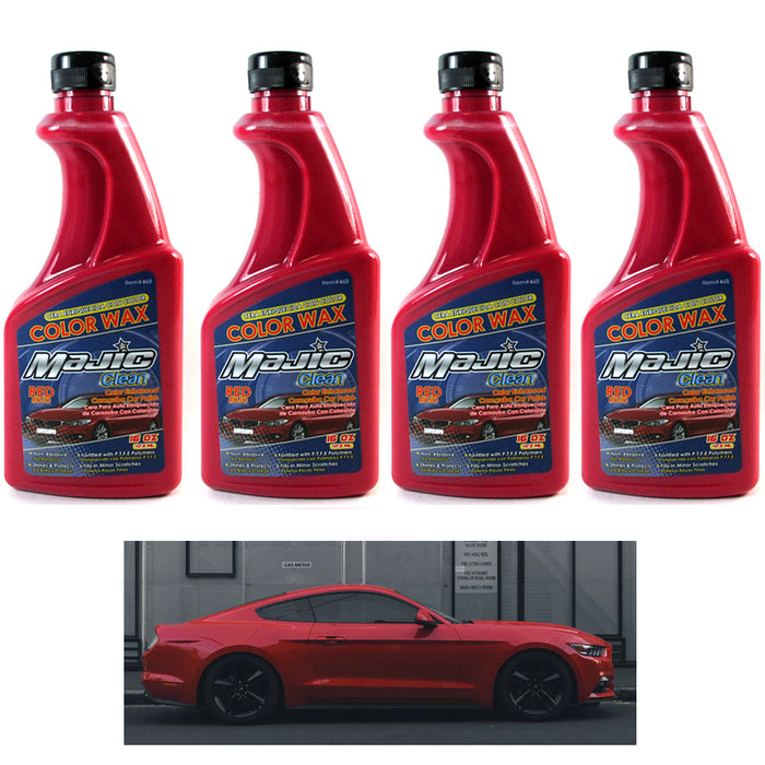 4 Bottle Majic Red Car Polish Scratch Paint Care Body Compound Polishing Auto