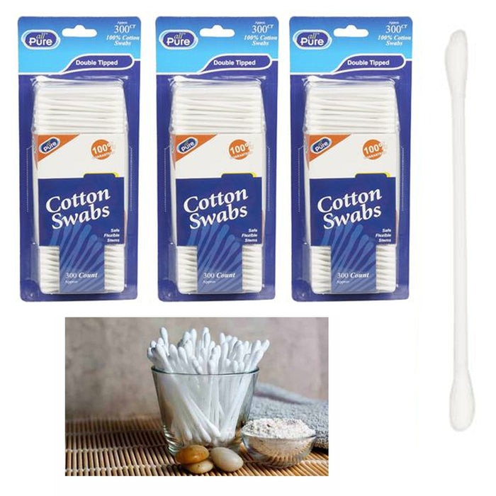 1650 Ct Cotton Swabs Double Tipped Q Tip Clean Ear Wax Makeup Applicator Remover