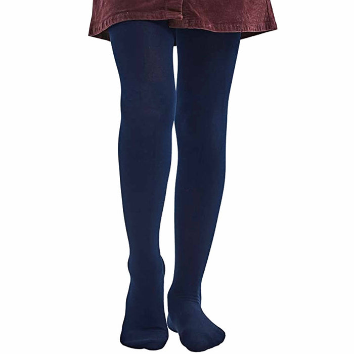 3 Girls Stockings Footed Tights Uniform Kids Toddler Ballet Dance Pantyhose Navy