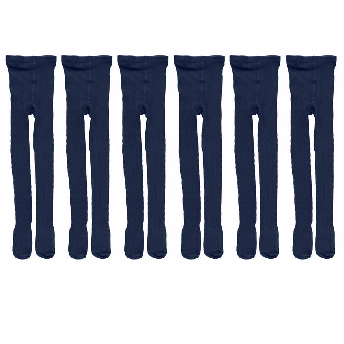 6 Pack Girls Stockings Footed Tights Toddler Ballet Dance Pantyhose Uniform Navy