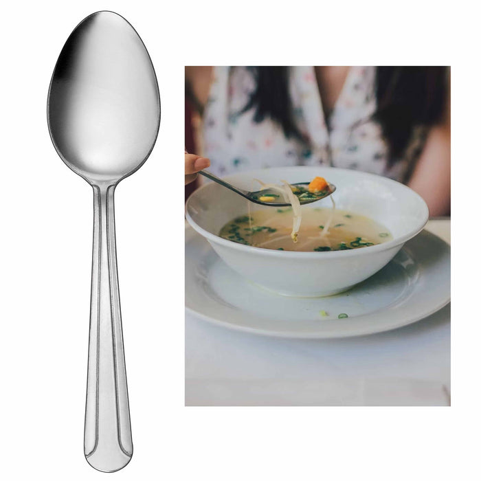 12 Pk Dominion Teaspoons Dinner Stainless Steel Tea Spoon Table Serving Utensil