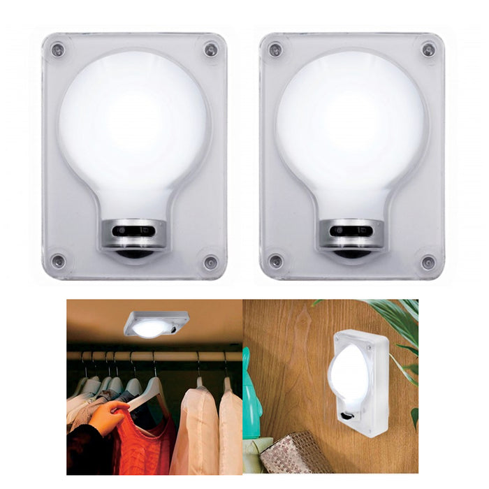 2 COB LED Bulb Switch Light Countertop Display Stick On Battery Power Mount Lamp
