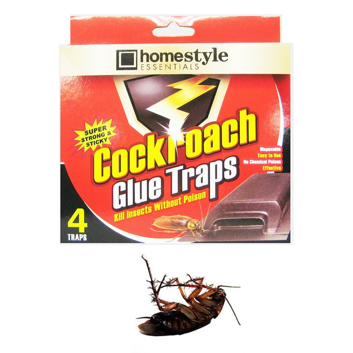 4 Roach Glue Traps Board Pest Insect Rodent Bugs Killer Control Cockroach Catch