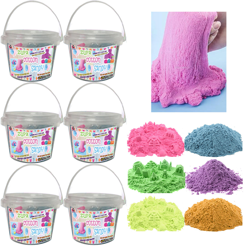 6 Pk Magic Cotton Sand Putty Doh Foam Kids DIY Slime Squishy Mud Non T ...