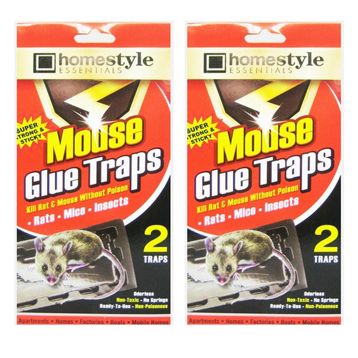 4 Pc Glue Sticky Trap Rat Mouse Snake Trays Peanut Scent Pest Control 8" x 4.5"