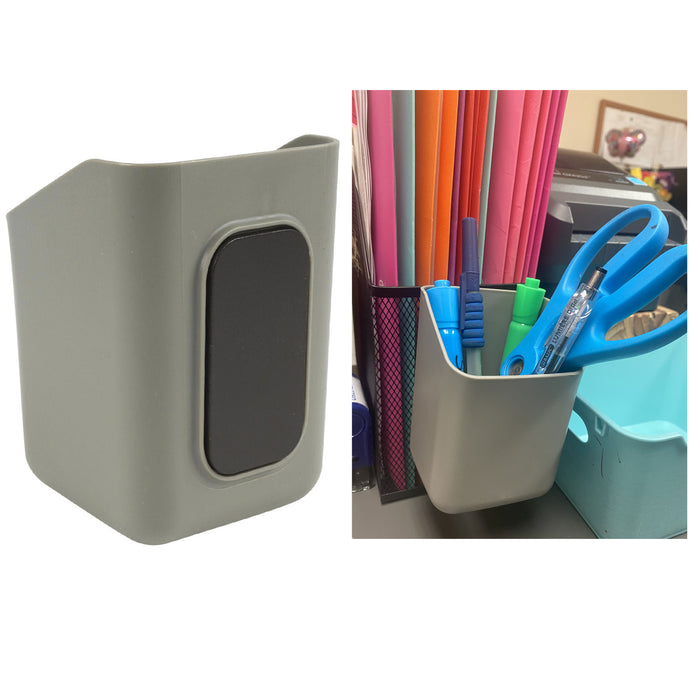 2 Pc Pencil Holder Magnetic Cup Desk Organizer Pen Desktop Office Storage Tray
