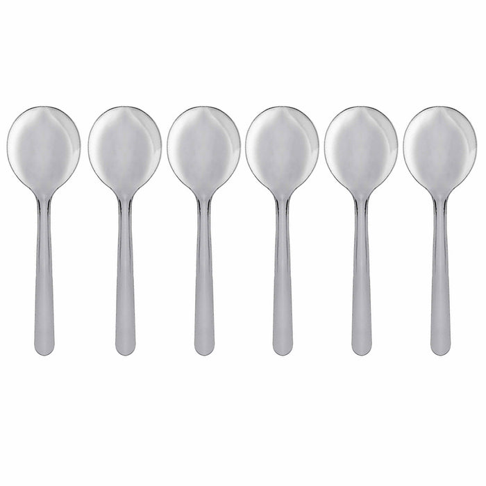 6 Pc Windsor Bouillon Spoon Round Soup Spoons Dinner Stainless Steel Serving