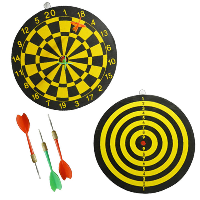 Wall Dart Board Game Set Double Sided Darts Beginner Hobby Classic Target 6 inch
