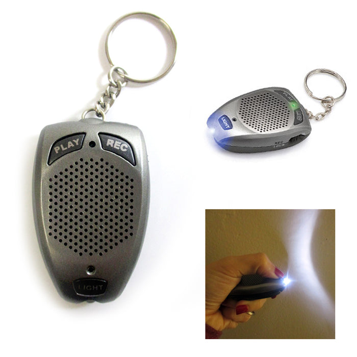 1 Digital Voice Recorder Keychain 10 Seconds Led Flashlight Playback Recording