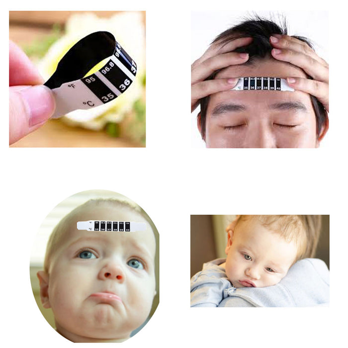 1 Head Forehead Thermometer Strip Baby Fever Body Heat Degrees Temperature Test