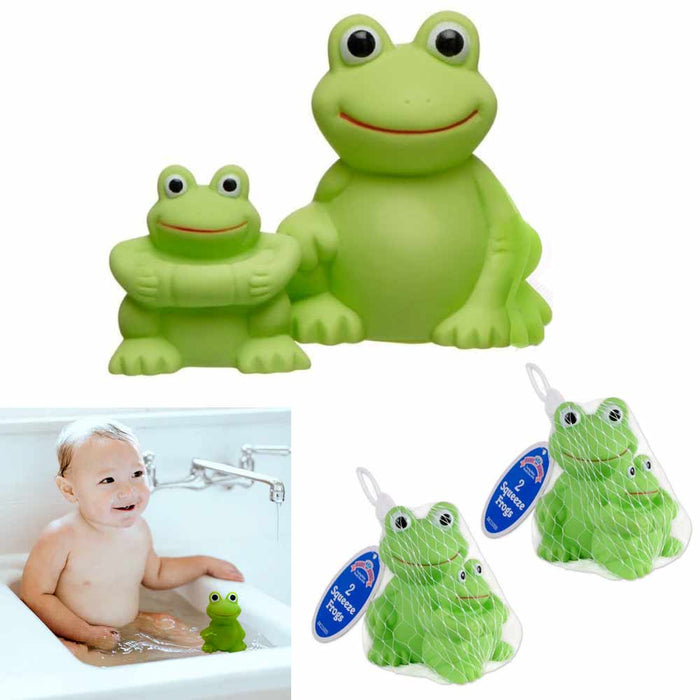 4 Squeeze Frogs Rubber Froggy Bathtub Floating Pool Toys Bath Time Play Baby Kid