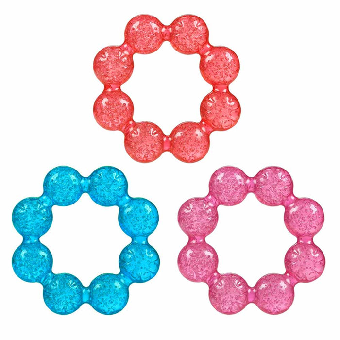 2 Pc Baby Teething Ring Water Filled Teether Chewing Toy BPA Free Soothing Gums