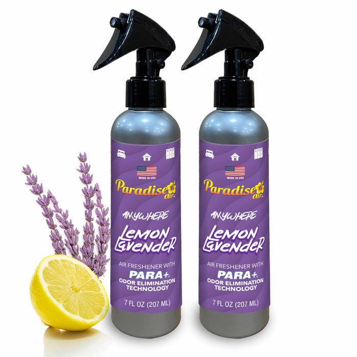 2 Pc Paradise Air Freshener Spray Odor Eliminator Fragrance Scent Lemon Lavender