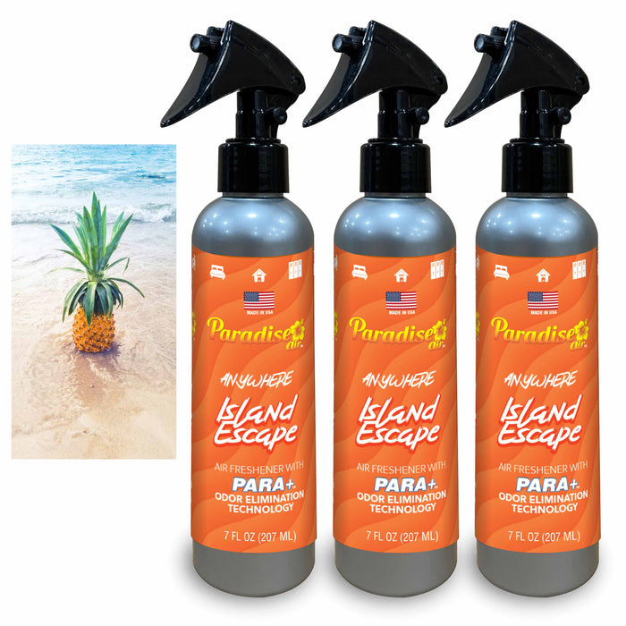 3 Pc Paradise Air Freshener Spray Odor Eliminator Fragrance Scent Island Escape