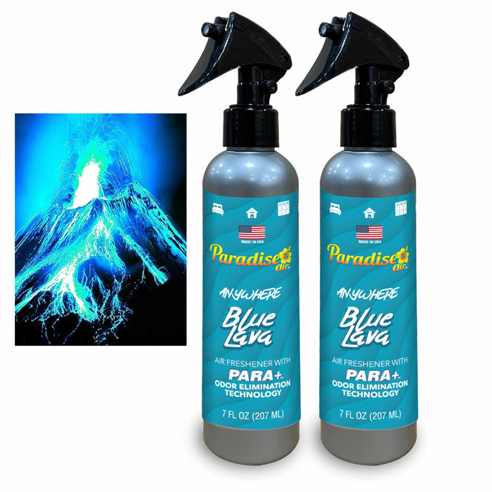 2 Paradise Air Freshener Spray Odor Eliminator Fragrance Aroma Scent Blue Lava