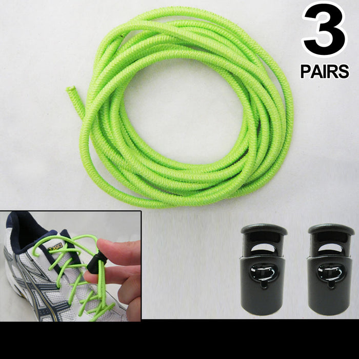 3 No Tie Elastic Shoelace Lock Laces Shoe Strings Fastening Locking To ...
