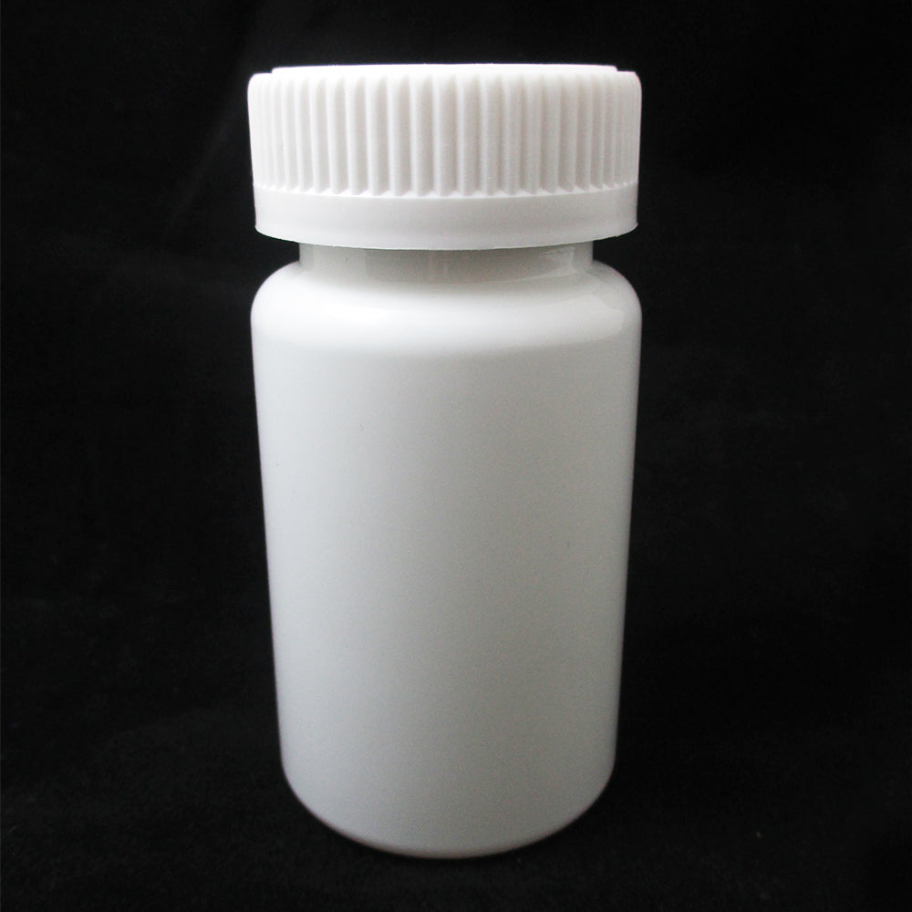 2 Empty Pill Bottles Small Plastic Container White Screw Cap Jars Vitamin 30 ml