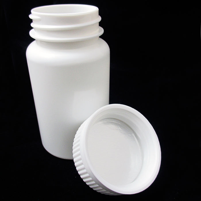 ATB 24 Pill Bottle Storage Container Pet Tin Vial White 100ml Screw Cap Jar Medicine