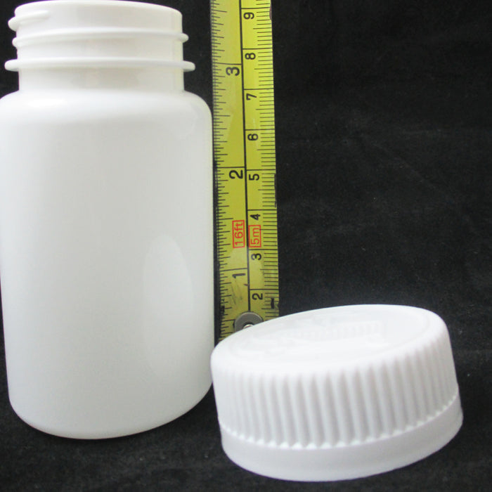 50 Empty White Plastic Pill Bottles Cap Medicine Container Vitamin Capsule