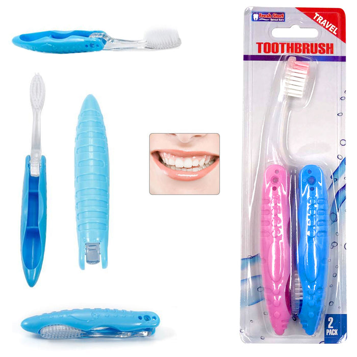 4 Portable Disposable Foldable Folding Toothbrush Case Travel Hygiene Oral Care
