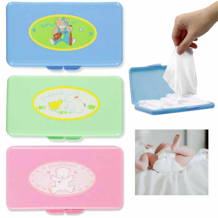 2 Baby Wet Wipes Case Kids Diaper Box Refillable Container Travel Bag Stroller