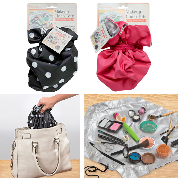 2 X Makeup Cinch Tote Bag Organizer Cosmetic Travel Beauty Pouch Toiletry Case