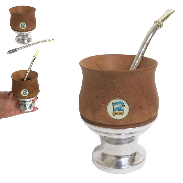 New Argentina Mate Gourd Yerba Tea With Straw Bombilla Set Detox Drink Kit 8426