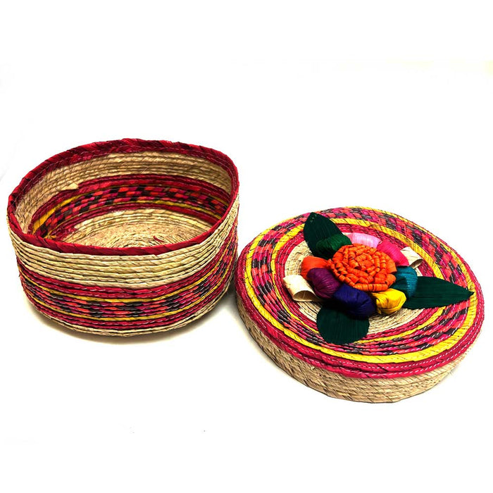 1Pk Handwoven Tortilla Warmer Basket Fiesta Mexicana Palm Straw Bowl Container