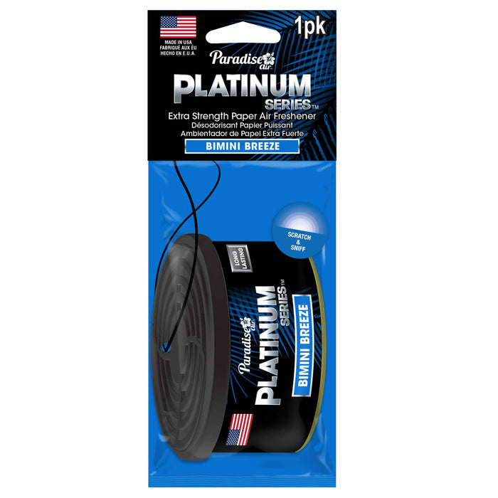 2 Pc Paradise Platinum Air Freshener Hanging Aroma Fragrance Scent Bimini Breeze