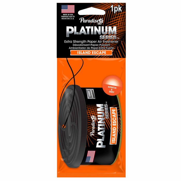 2 Pc Paradise Platinum Air Freshener Hanging Aroma Fragrance Scent Island Escape
