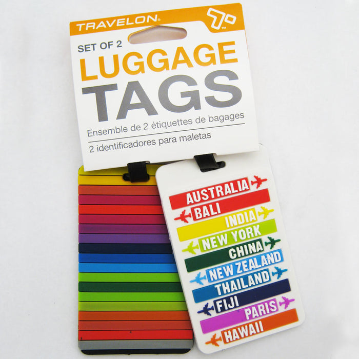 2 Rainbow Luggage Tags Cruise Travel Bag Suitcase Baggage Office Name Address ID