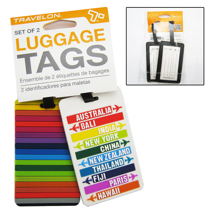 2 Rainbow Luggage Tags Cruise Travel Bag Suitcase Baggage Office Name Address ID