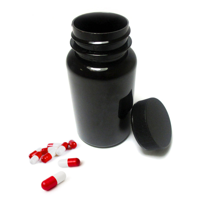 50 Plastic Pills Bottles Empty Container Medicine Vitamin Capsule Drug Holder BK