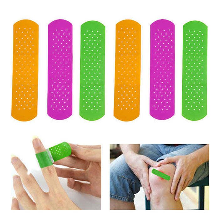 80 Neon Bandages Adhesive Bands Flexible First Aid Bandage Strip Assorted Kids