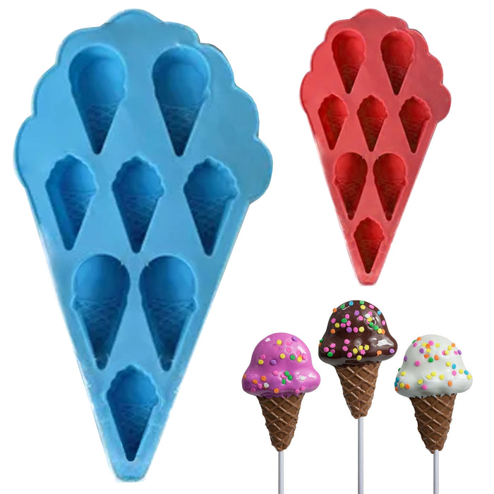 1 Pc Ice Cream Shaped Silicone Soap Mold Candy Chocolate Treat Fondant Tray Cube