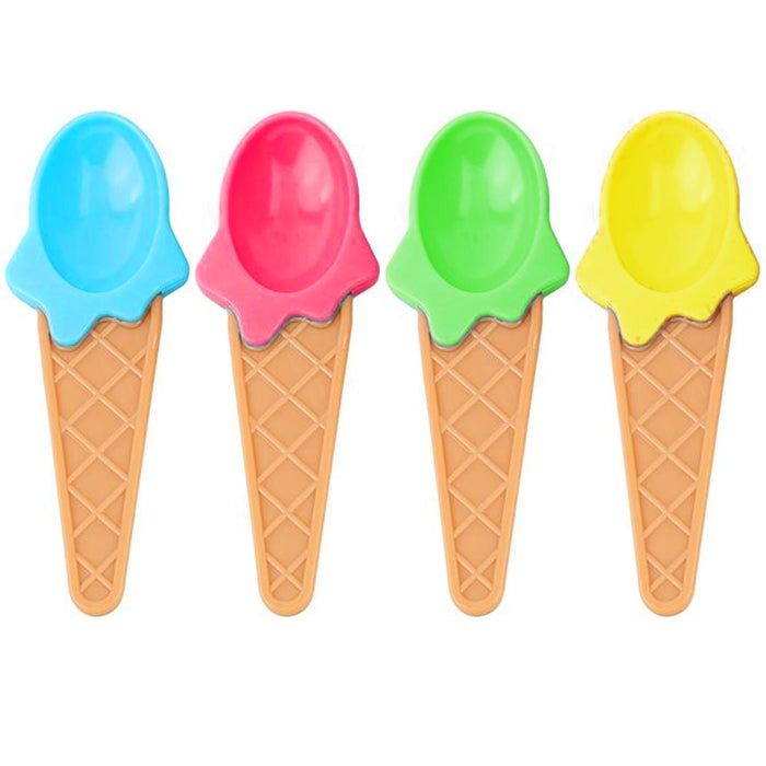 8 Ice Cream Scoop Spoon Cone Shaped Plastic Children Party Favors Baby Serving
