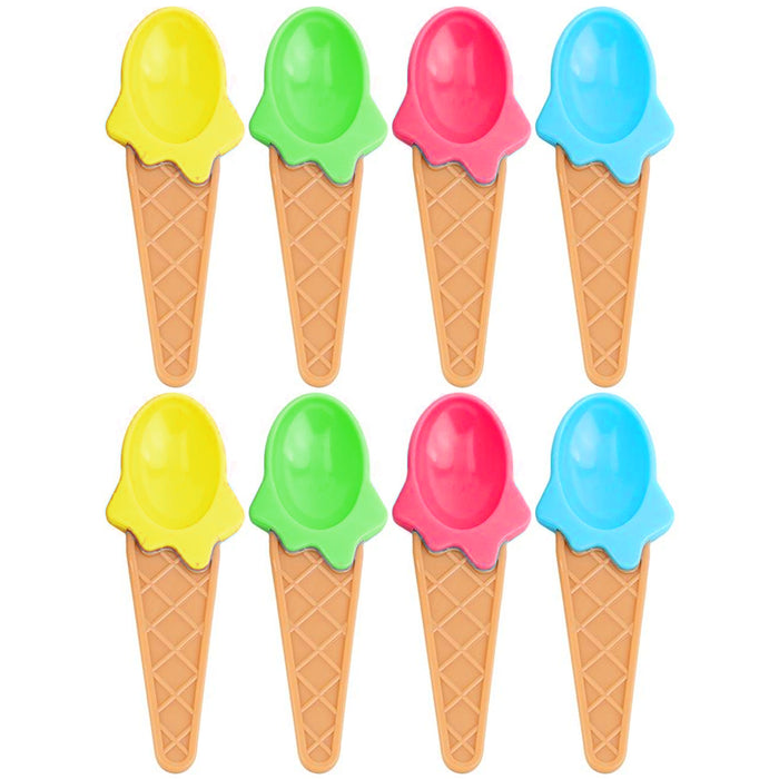 8 Ice Cream Scoop Spoon Cone Shaped Plastic Children Party Favors Baby Serving