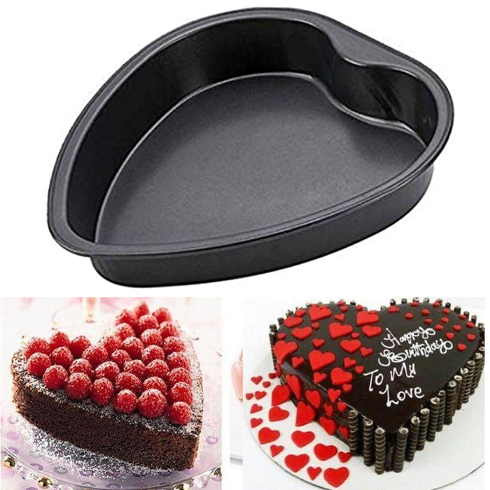 2 Valentine's Day Heart Shape Nonstick Tin Pastry Bread Cake Baking Pan Bakeware