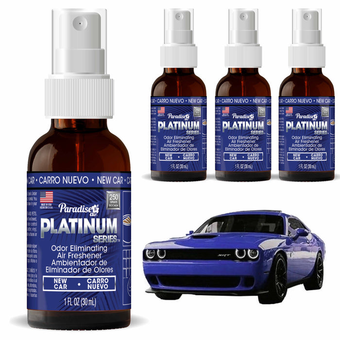 4 Paradise Platinum Air Freshener Spray Odor Eliminator Fragrance Scent New Car