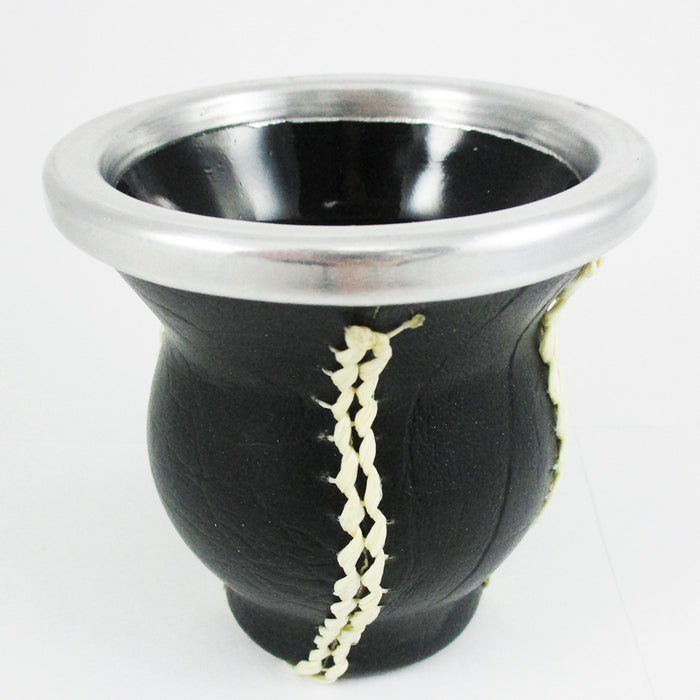 GLASS ECO LEATHER MATE GOURD YERBA TEA WITH STRAW BOMBILLA KIT HEALTHY DRINK 2784 ships from USA