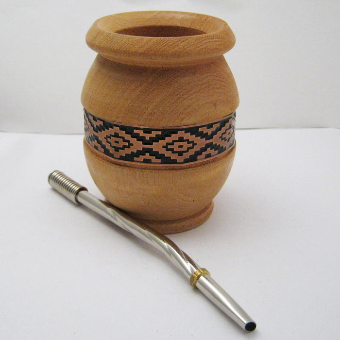 ARGENTINA MATE GOURD YERBA TEA CUP WITH STRAW BOMBILLA HANDMADE DETOX DRINK 1536