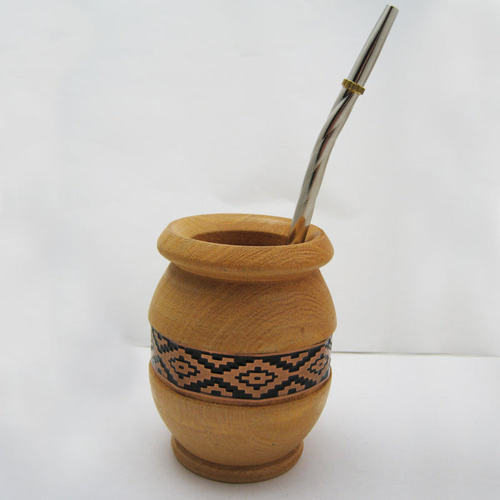 ARGENTINA MATE GOURD YERBA TEA CUP WITH STRAW BOMBILLA HANDMADE DETOX DRINK 1536
