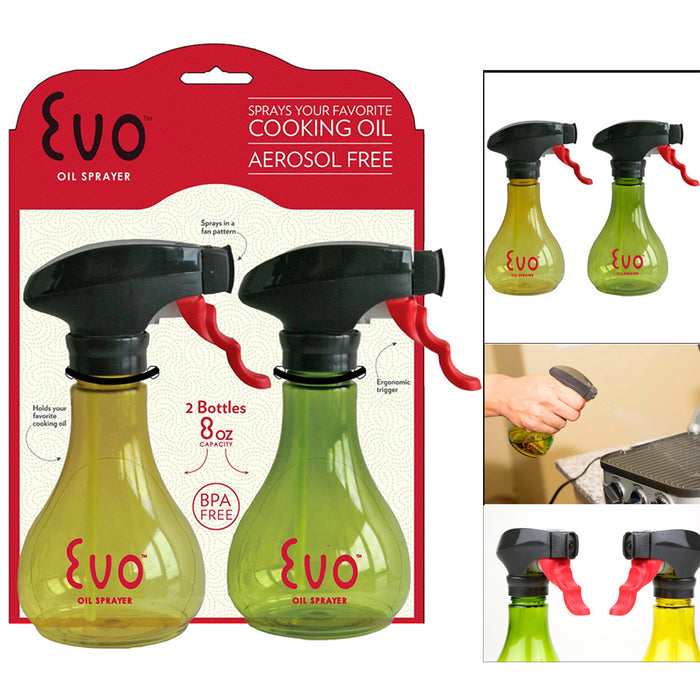 2 EVO Mini Oil Sprayer BPA Free Spray Bottle Cooking Olive Oil Trigger Grill 8oz
