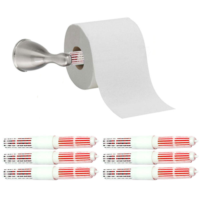 6 Pc Rose Scented Toilet Tissue Paper Roller Holders Roll Replacement Spindle