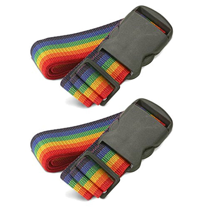 4 Travel Luggage Suitcase Strap Rainbow Color Belt Baggage Backpack Bag Name Tag