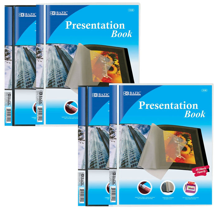 4 Pc Presentation Books Portfolio 10 Pockets Binder Document Folder Organizer